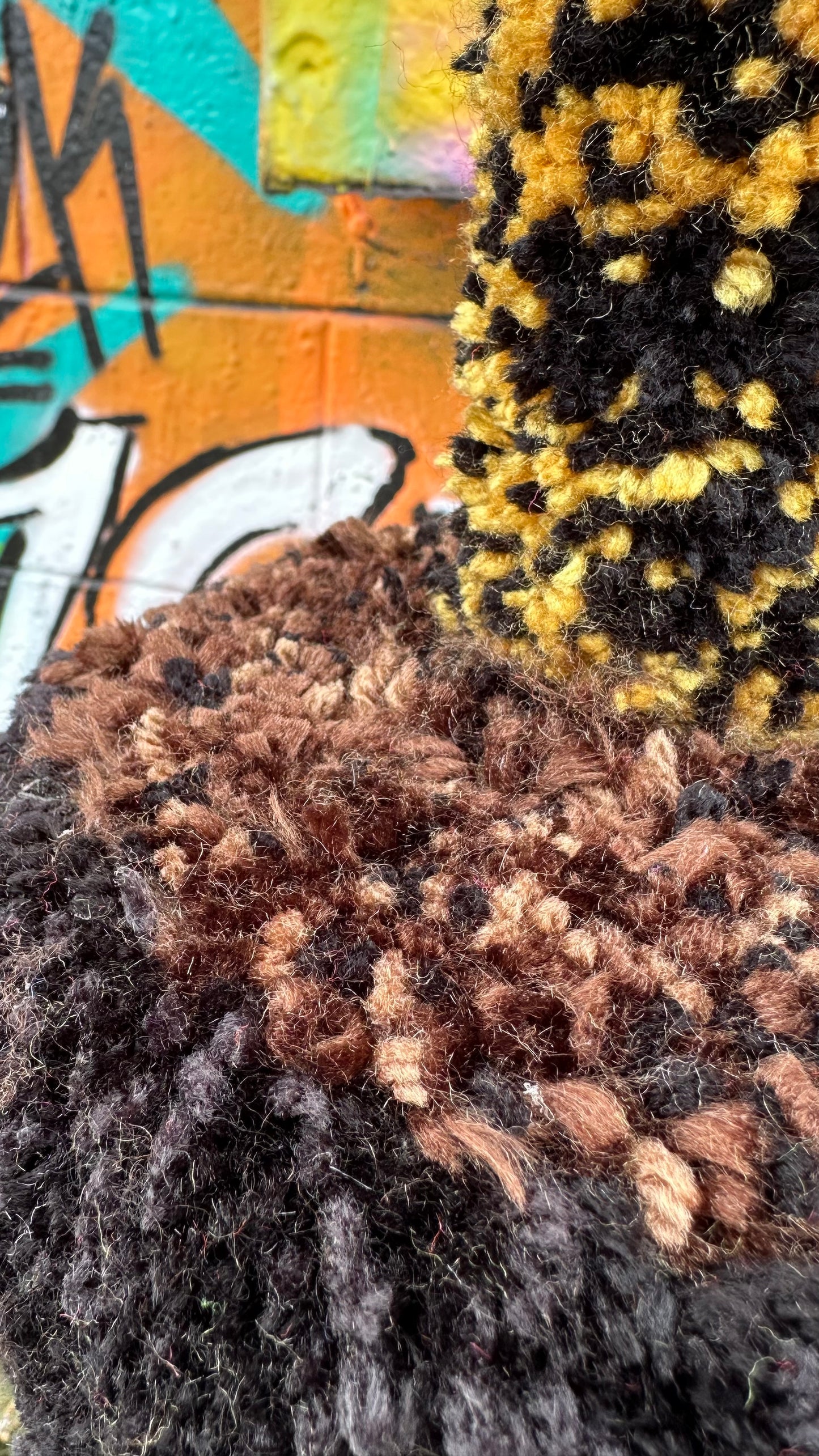 Yarn Cactus: Black and Gold