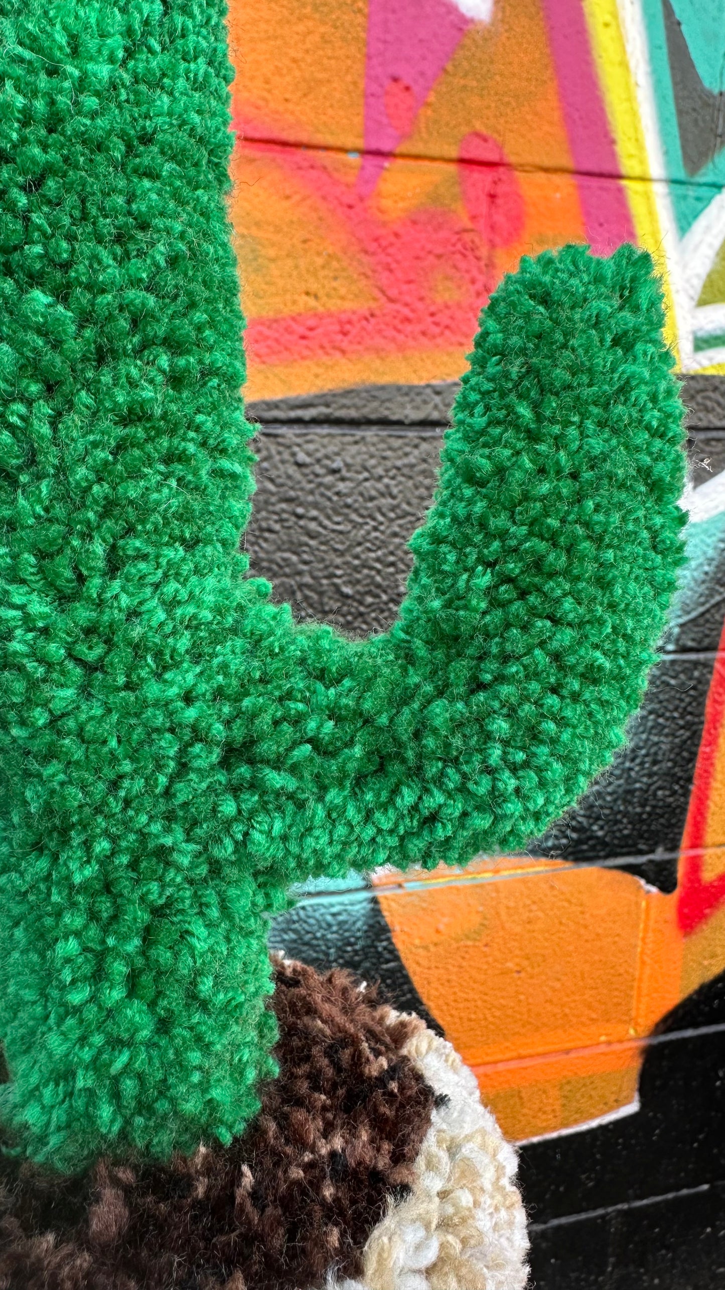 Yarn Cactus: Cream and Green